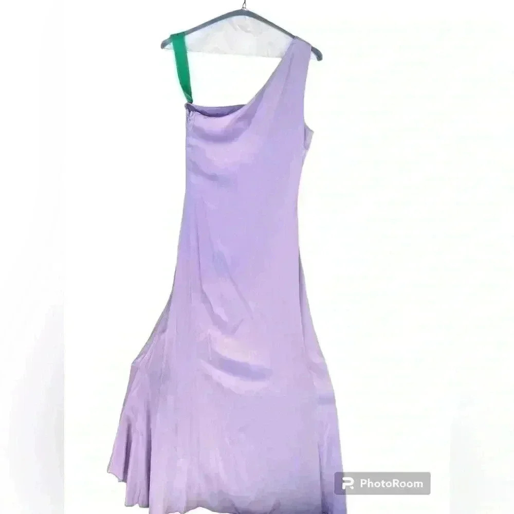 SHEIN Belle One Shoulder Twist Asymmetric Ruffle Hem Dress purple size M - Picture 6 of 12